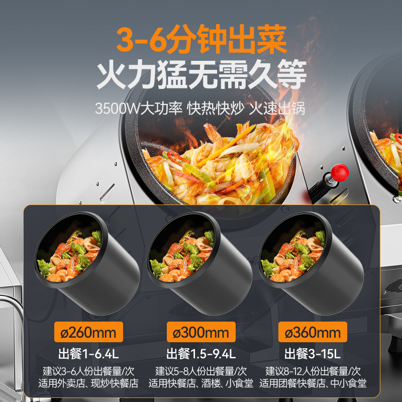 麥大廚標準款360立式電磁商用炒菜機