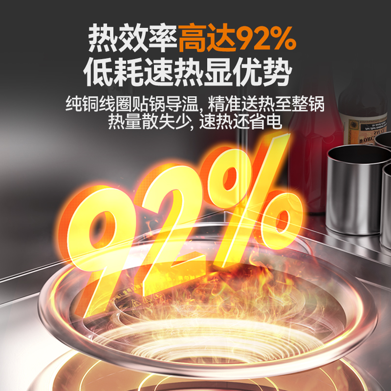 麥大廚旗艦款單頭無尾小炒爐12kw食堂大火力電磁灶商用