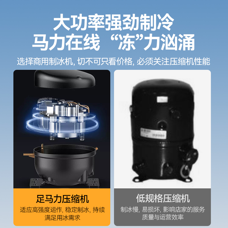 麥大廚1800W風(fēng)冷分體式雪花制冰機(jī)280kg